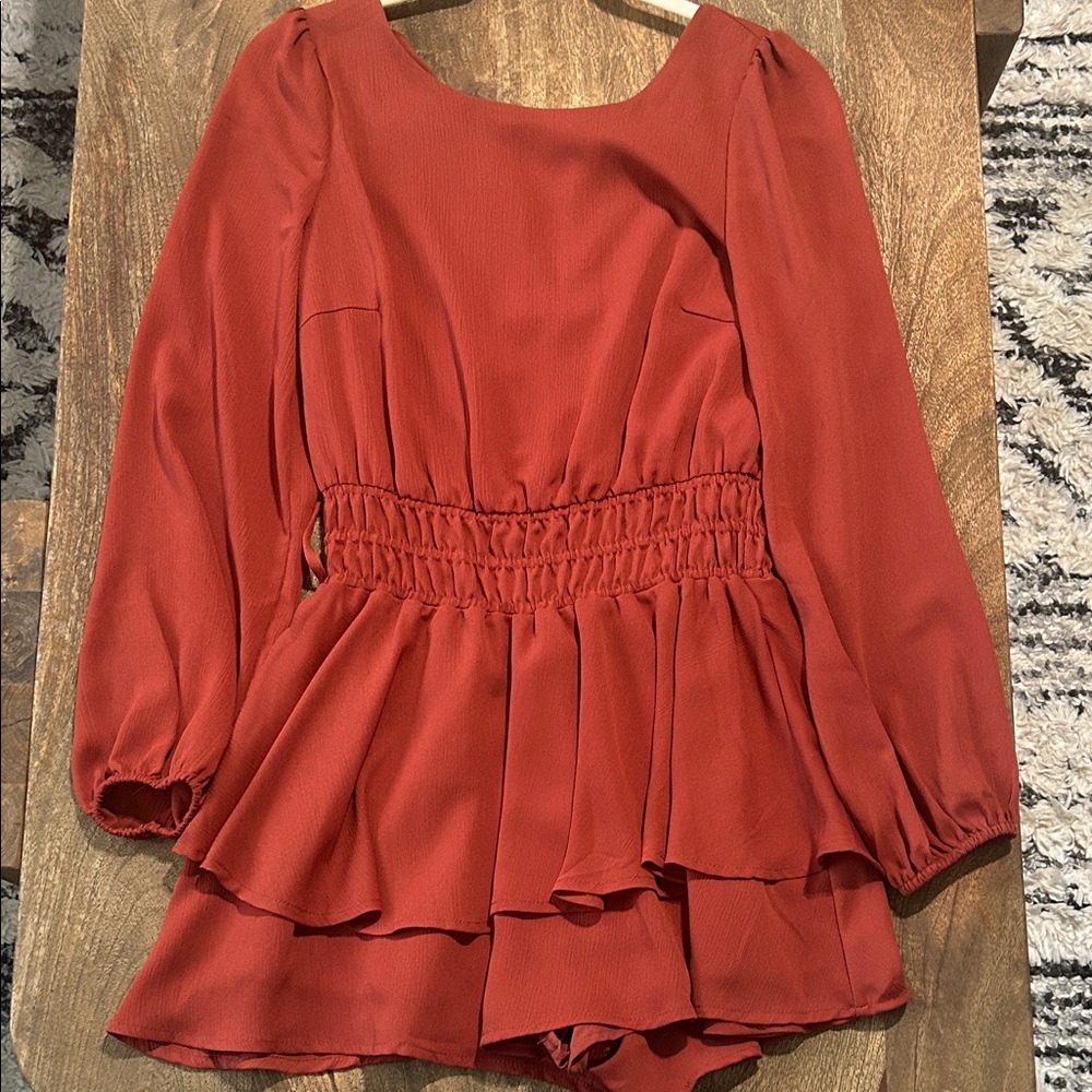 Altar'd State Rust Long Sleeve Dress/Skort